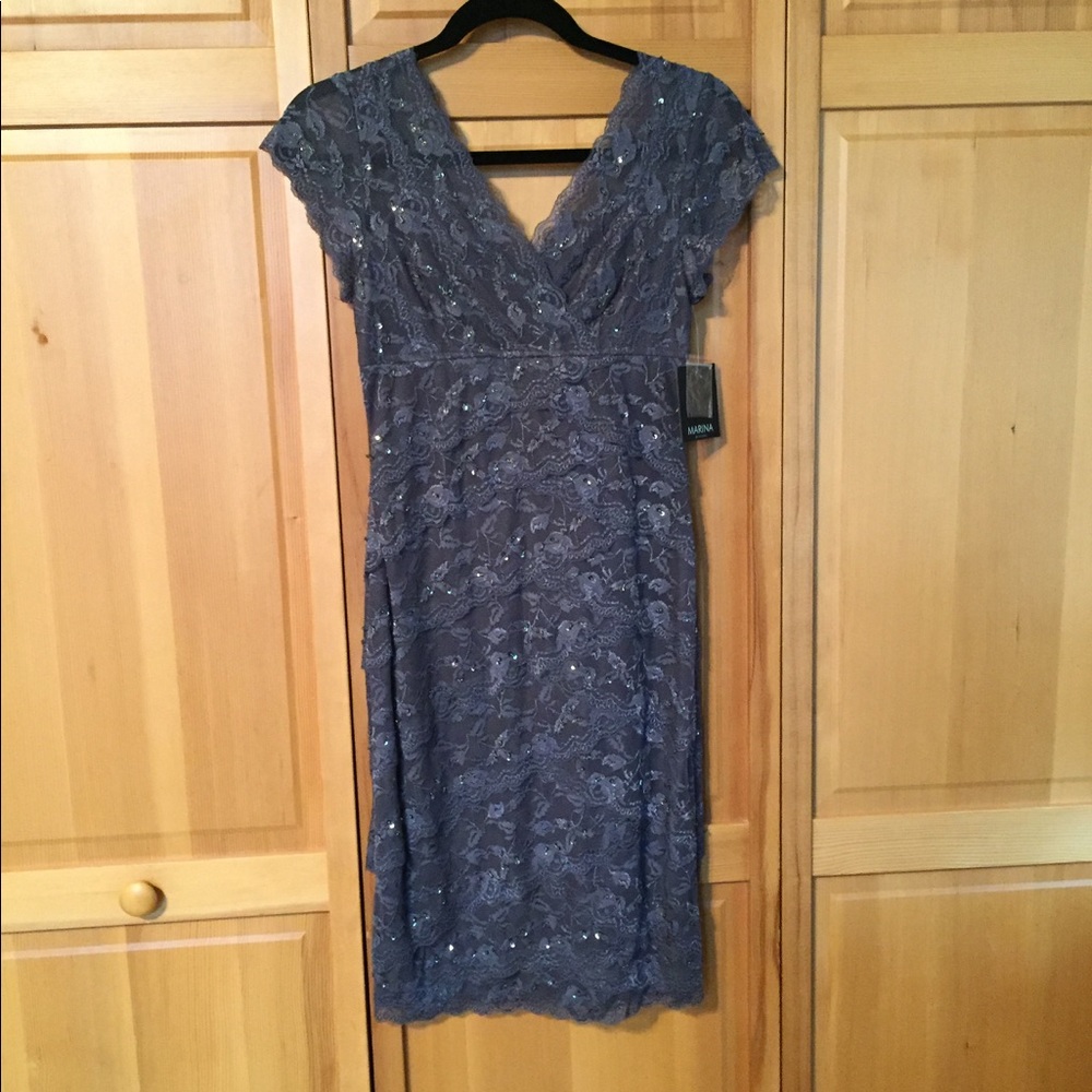 Beaded lace cocktail dress